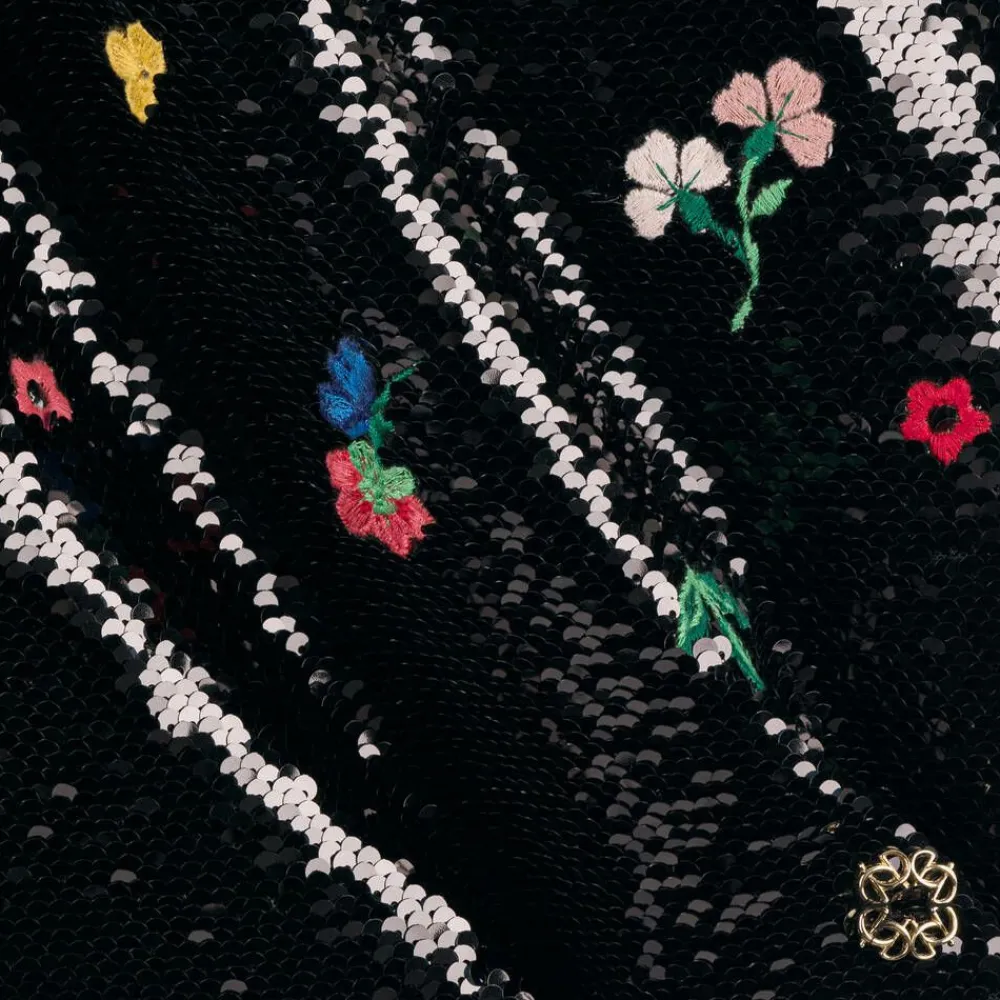 Elie Saab Dresses*Girls Black Sequin Embroidered Floral Dress