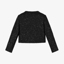 Versace Coats & Jackets*Girls Black Sequinned Tweed Jacket