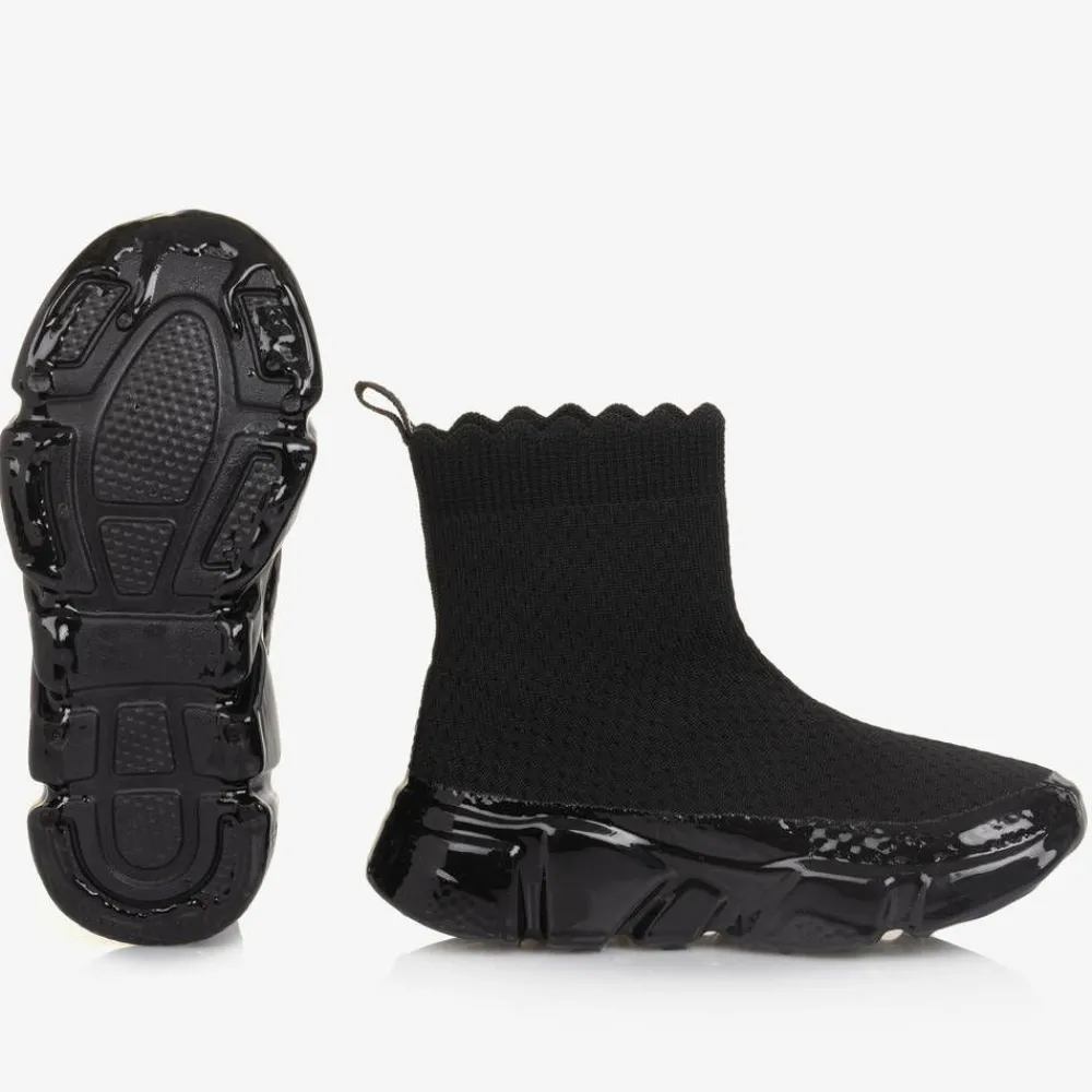 Monnalisa Trainers|Trainers*Girls Black Sock Trainers