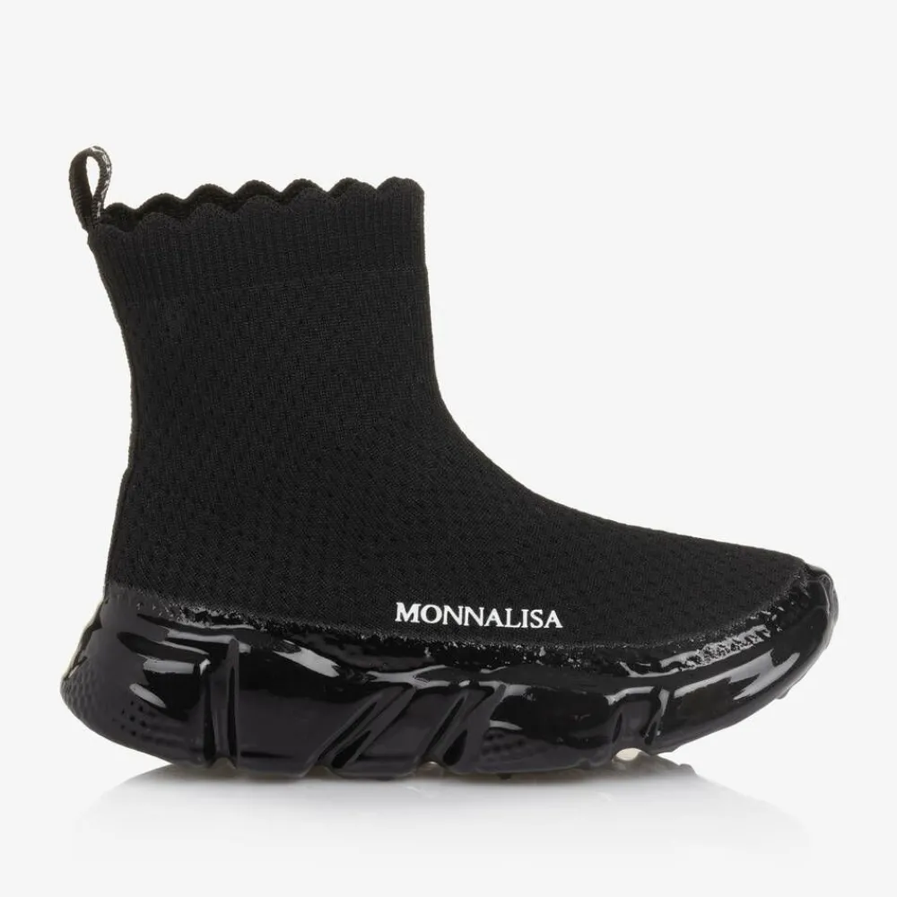 Monnalisa Trainers|Trainers*Girls Black Sock Trainers