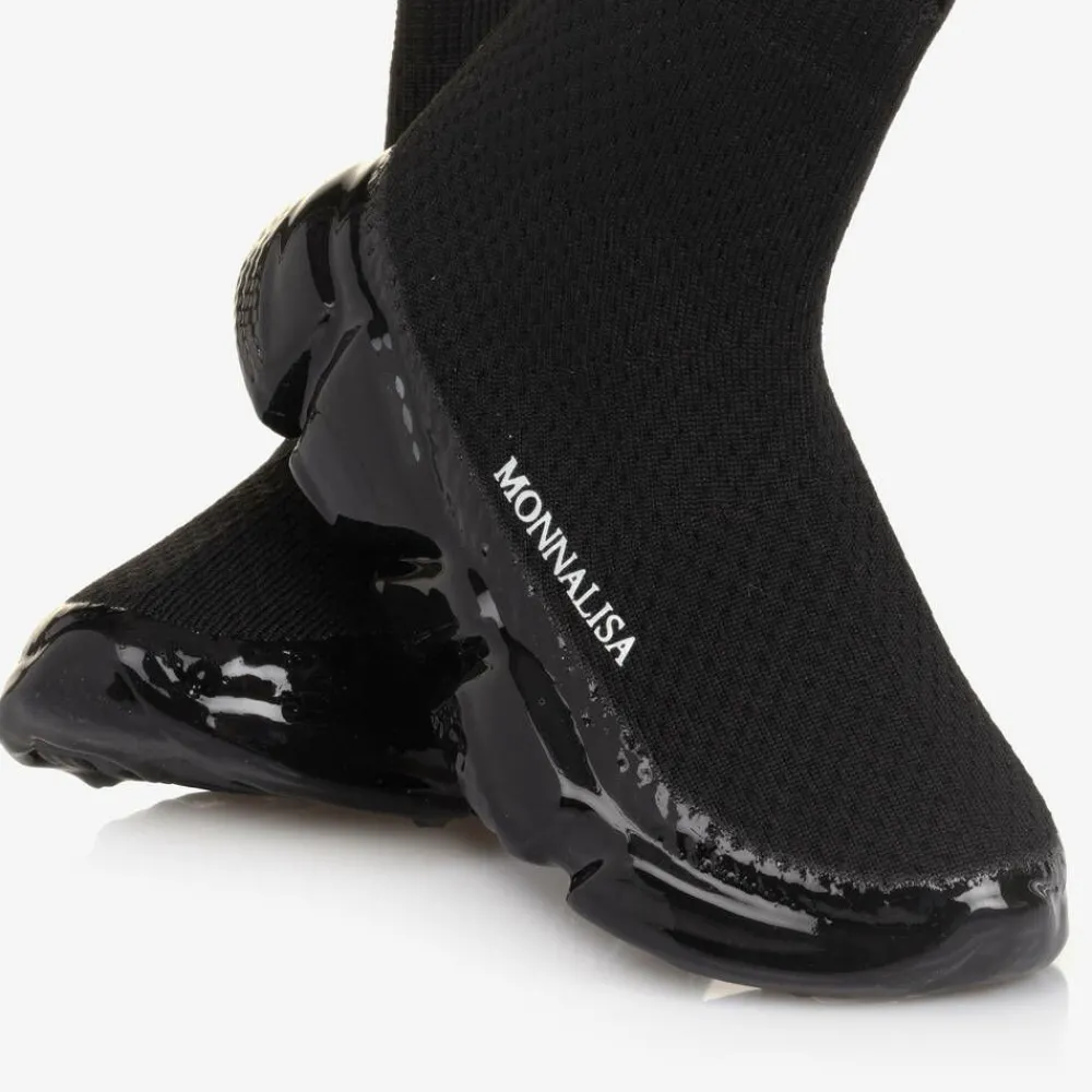 Monnalisa Trainers|Trainers*Girls Black Sock Trainers