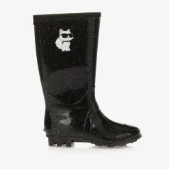 KARL LAGERFELD KIDS Rain Boots|Rain Boots*Girls Black Sparkly Rain Boots