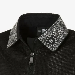 KARL LAGERFELD KIDS Tops*Girls Black Sparkly Zip-Up Top