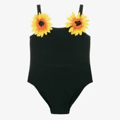 Selini Action Swimwear*Girls Black Sunflower Swimsuit