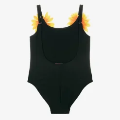 Selini Action Swimwear*Girls Black Sunflower Swimsuit