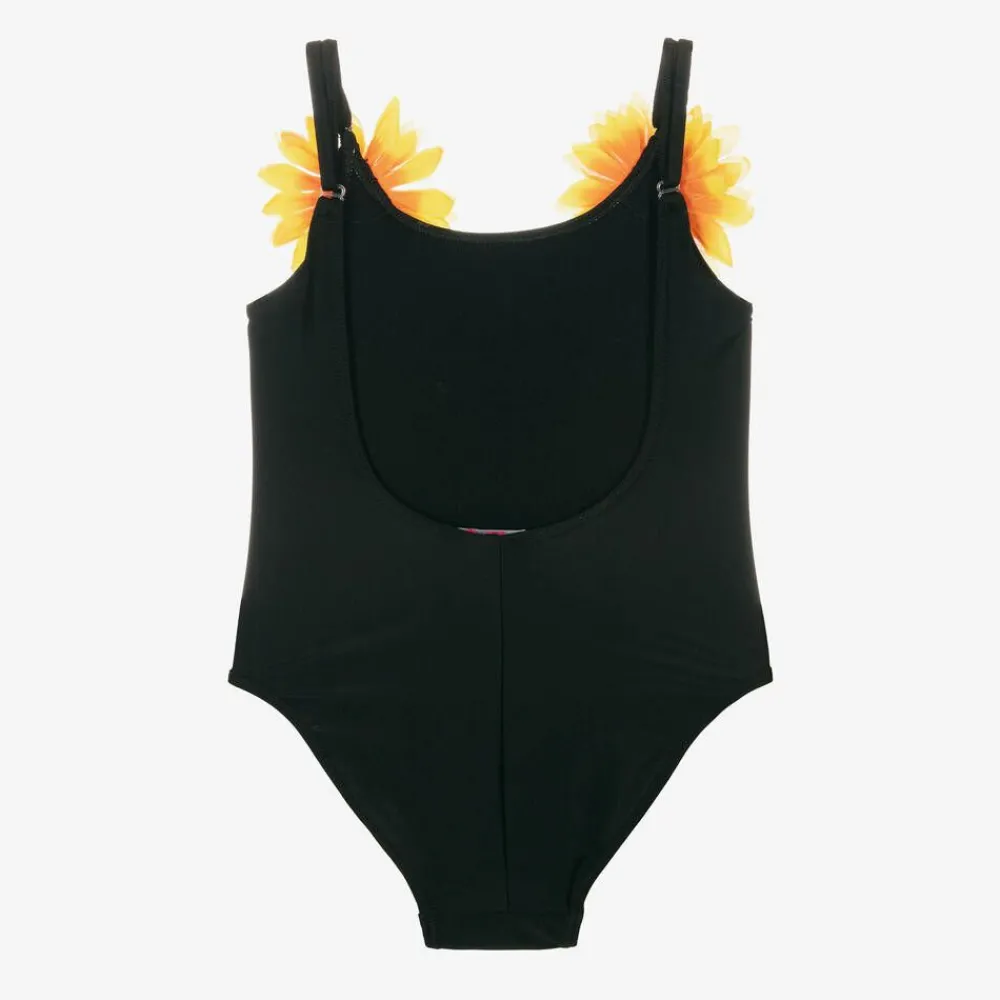 Selini Action Swimwear*Girls Black Sunflower Swimsuit