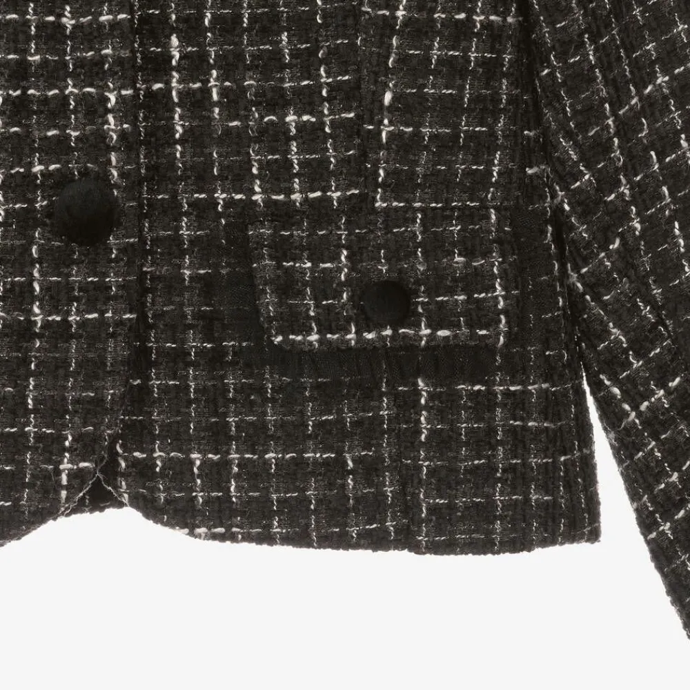 Piccola Speranza Coats & Jackets*Girls Black Tweed Blazer