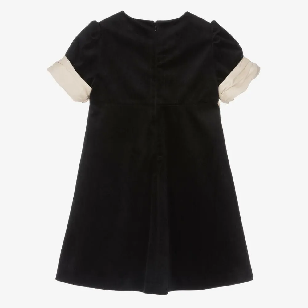 Patachou Dresses*Girls Black Velvet Bow Dress