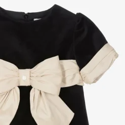 Patachou Dresses*Girls Black Velvet Bow Dress