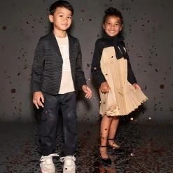 Childrensalon Occasions Bar Shoes|Bar Shoes*Girls Black Velvet Studded Shoes