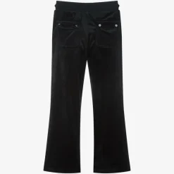 Juicy Couture Trousers*Girls Black Wide Leg Velour Joggers