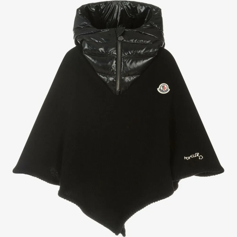 Moncler Enfant Coats & Jackets*Girls Black Wool & Down Cape