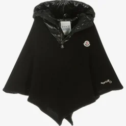 Moncler Enfant Coats & Jackets*Girls Black Wool & Down Cape