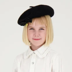 Angels Face Hats*Girls Black Wool Beret