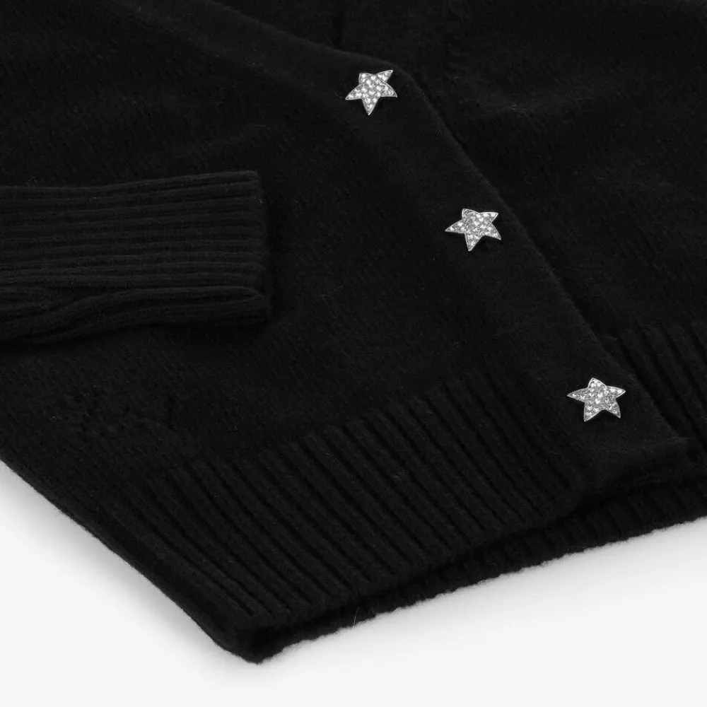 Zadigamp;Voltaire Tops*Girls Black Wool Cropped Cardigan