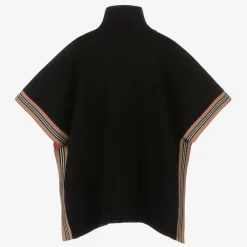 Burberry Coats & Jackets*Girls Black Wool Icon Stripe Cape