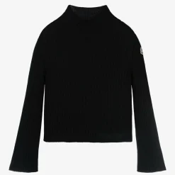 Moncler Enfant Tops*Girls Black Wool Turtleneck Sweater