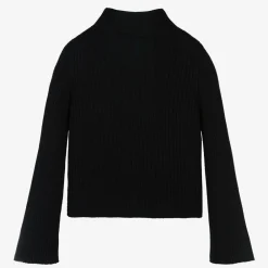 Moncler Enfant Tops*Girls Black Wool Turtleneck Sweater