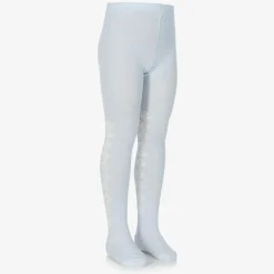 Pretty Originals Tights*Girls Blue & Ivory Knitted Cotton Tights