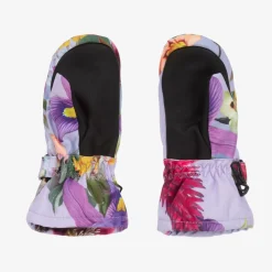 Molo Snowwear*Girls Blue & Lilac Floral Thermal Mittens GradientBloom