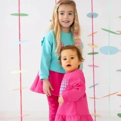 Agatha Ruiz de la Prada Outfit Sets*Girls Blue & Pink Cotton Skirt Set