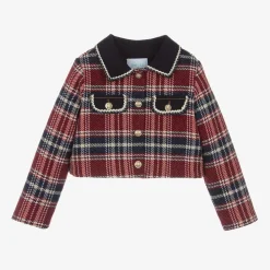 Abel amp; Lula Coats & Jackets*Girls Blue & Red Tartan Tweed Jacket
