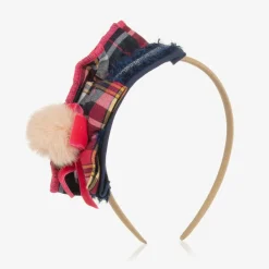 Miranda Hair Accessories*Girls Blue & Pink Tartan Hairband