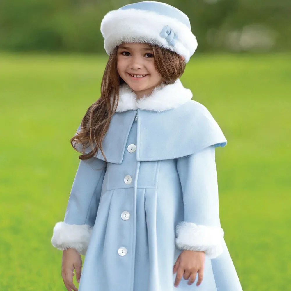 Sarah Louise Coats & Jackets|Coats & Jackets*Girls Blue Coat & Hat Set