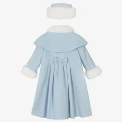 Sarah Louise Coats & Jackets|Coats & Jackets*Girls Blue Coat & Hat Set