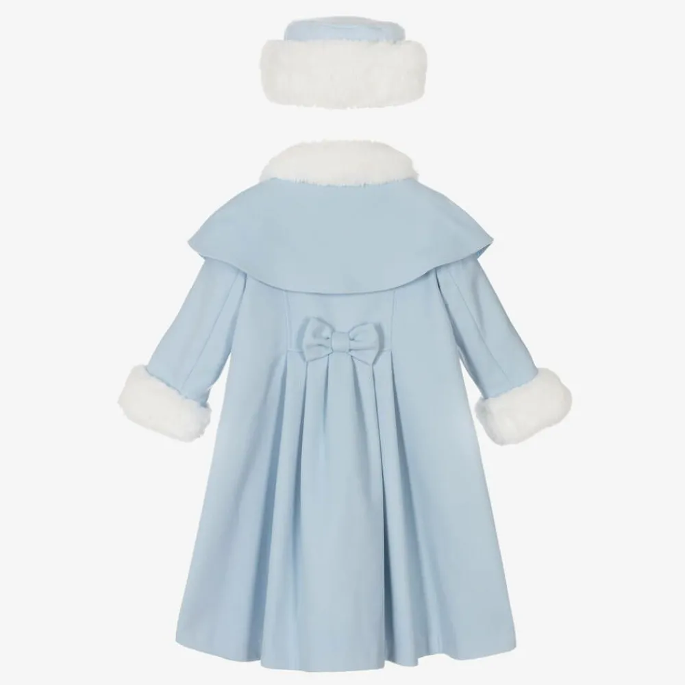 Sarah Louise Coats & Jackets|Coats & Jackets*Girls Blue Coat & Hat Set