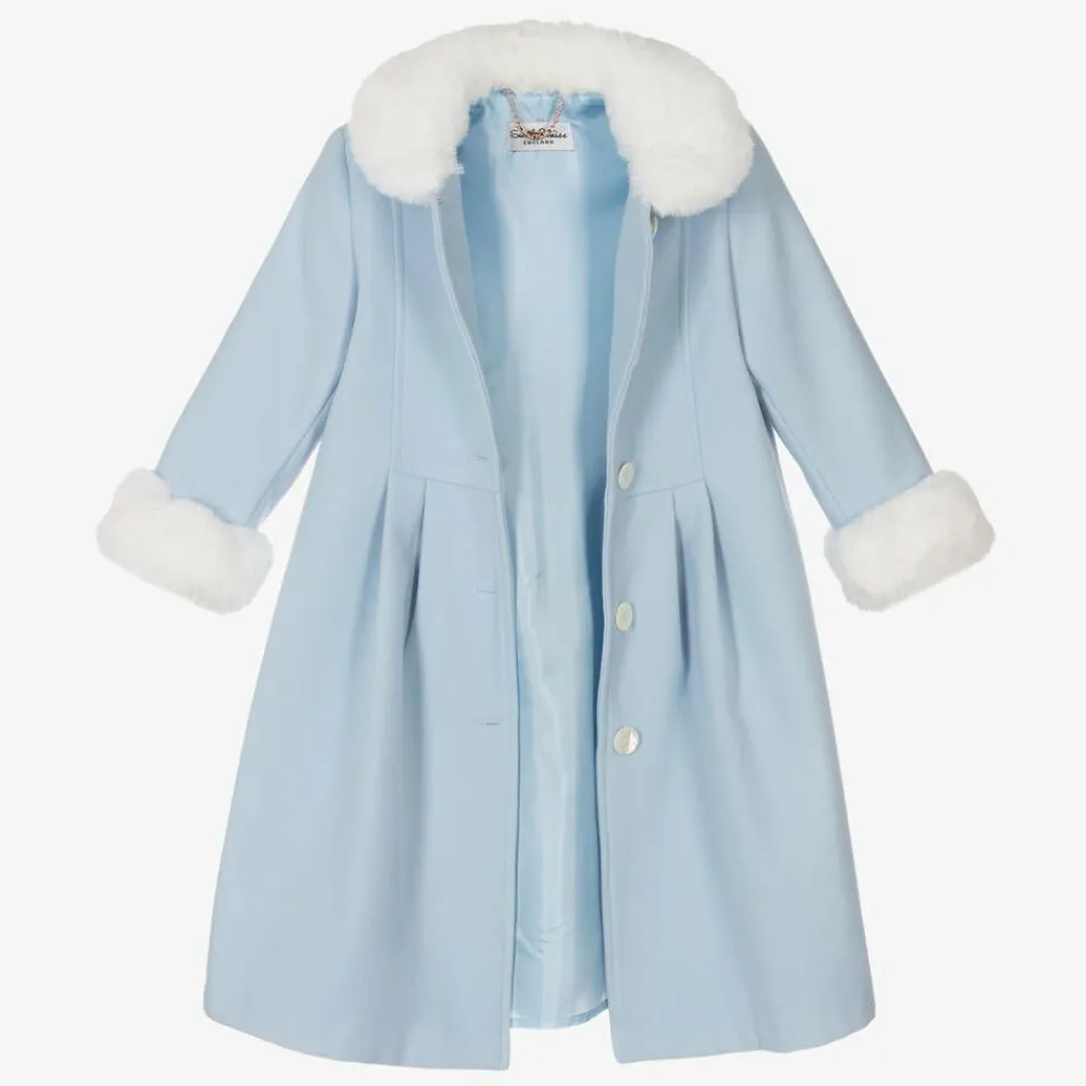 Sarah Louise Coats & Jackets|Coats & Jackets*Girls Blue Coat & Hat Set