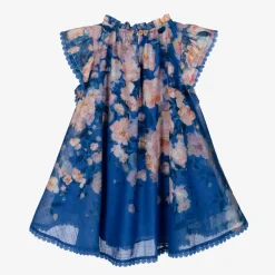 Zimmermann Dresses*Girls Blue Cotton Floral Dress DarkBlueWatercolourFloral