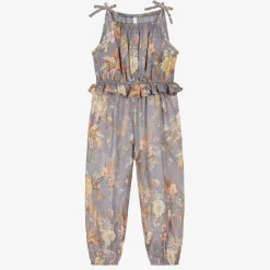 Zimmermann Trousers*Girls Blue Cotton Floral Jumpsuit TealMultiFloral