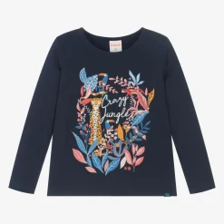 Boboli Tops*Girls Blue Cotton Jungle Top