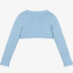 Beatrice amp; George Tops*Girls Blue Cotton Knit Bolero Cardigan