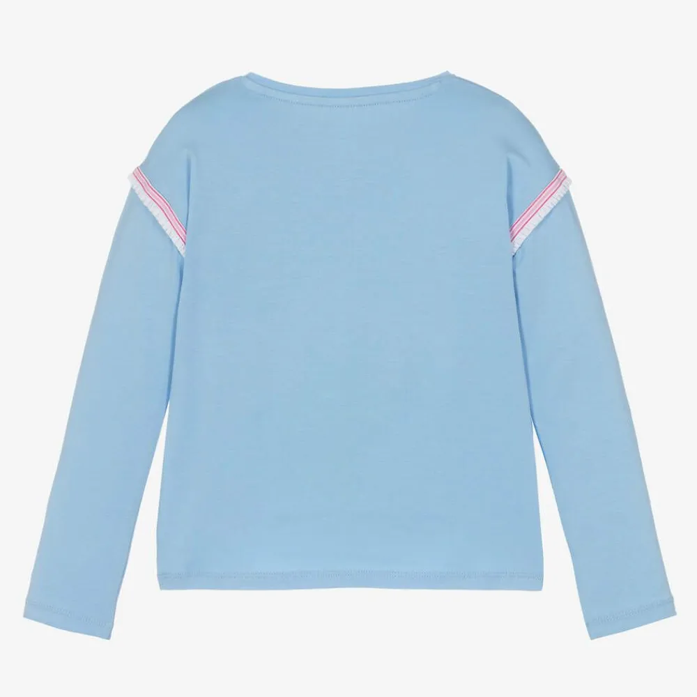 Guess Tops*Girls Blue Cotton Sequin Top