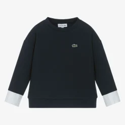 Lacoste Tops*Girls Blue Cotton Sweatshirt