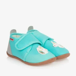 Giesswein Slippers|Slippers*Girls Blue Cotton Unicorn Slippers