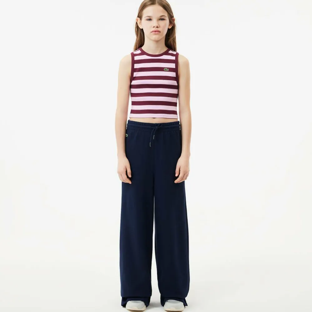Lacoste Trousers*Girls Blue Cotton Wide Leg Joggers