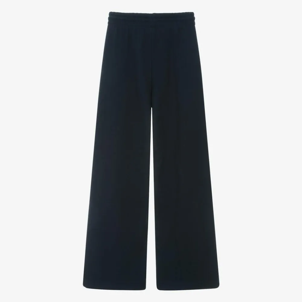 Lacoste Trousers*Girls Blue Cotton Wide Leg Joggers
