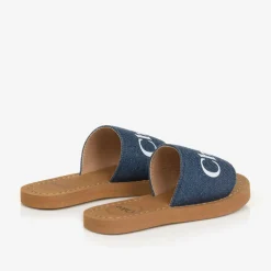 Chloé Sliders|Sliders*Girls Blue Denim Sliders
