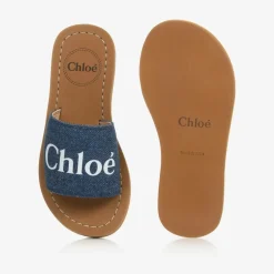 Chloé Sliders|Sliders*Girls Blue Denim Sliders