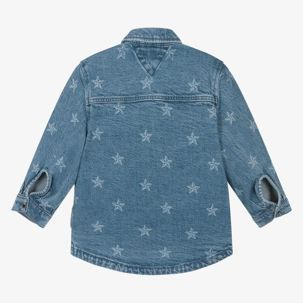 Tommy Hilfiger Tops*Girls Blue Denim Stars Overshirt