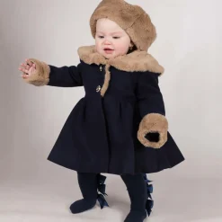 Beau KiD Coats & Jackets*Girls Blue Faux Fur Coat & Hat