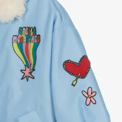 Stella McCartney Kids Coats & Jackets*Girls Blue Faux Fur Collar Jacket