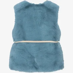 Mayoral Coats & Jackets*Girls Blue Faux Fur Gilet