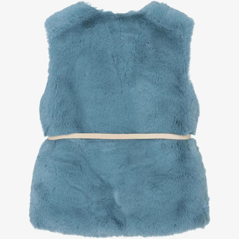 Mayoral Coats & Jackets*Girls Blue Faux Fur Gilet