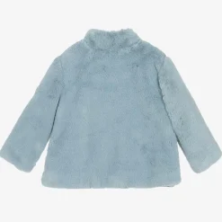 Mayoral Coats & Jackets*Girls Blue Faux Fur Jacket