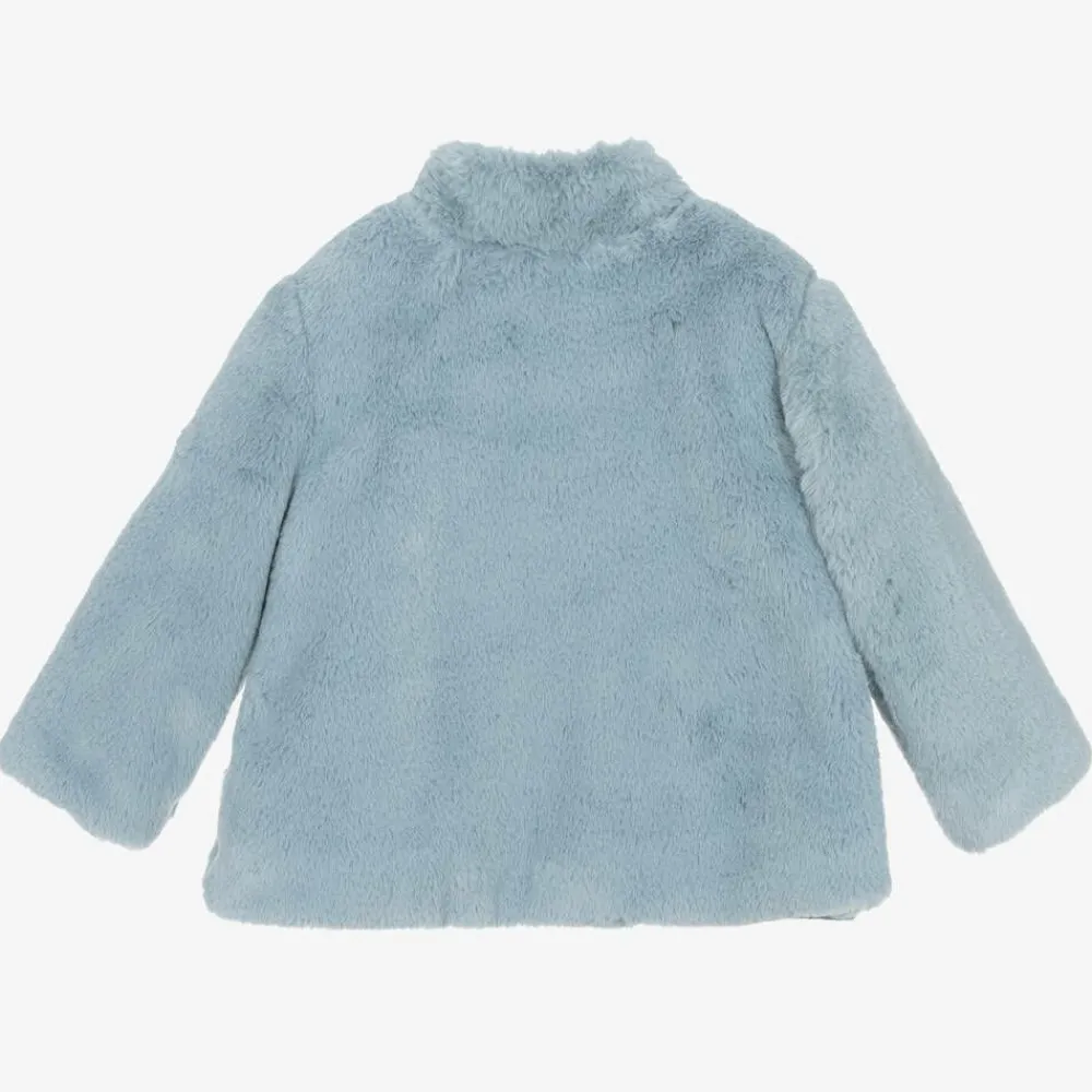 Mayoral Coats & Jackets*Girls Blue Faux Fur Jacket