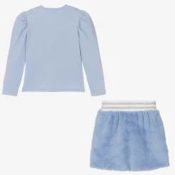 A Dee Outfit Sets*Girls Blue Faux Fur Skirt Set